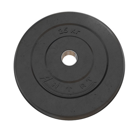 Тренировочный блин 31 мм Антат черный 25 кг