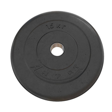 Тренировочный диск Antat 15 кг черный для штанги